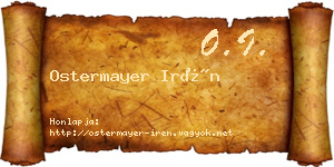Ostermayer Irén névjegykártya